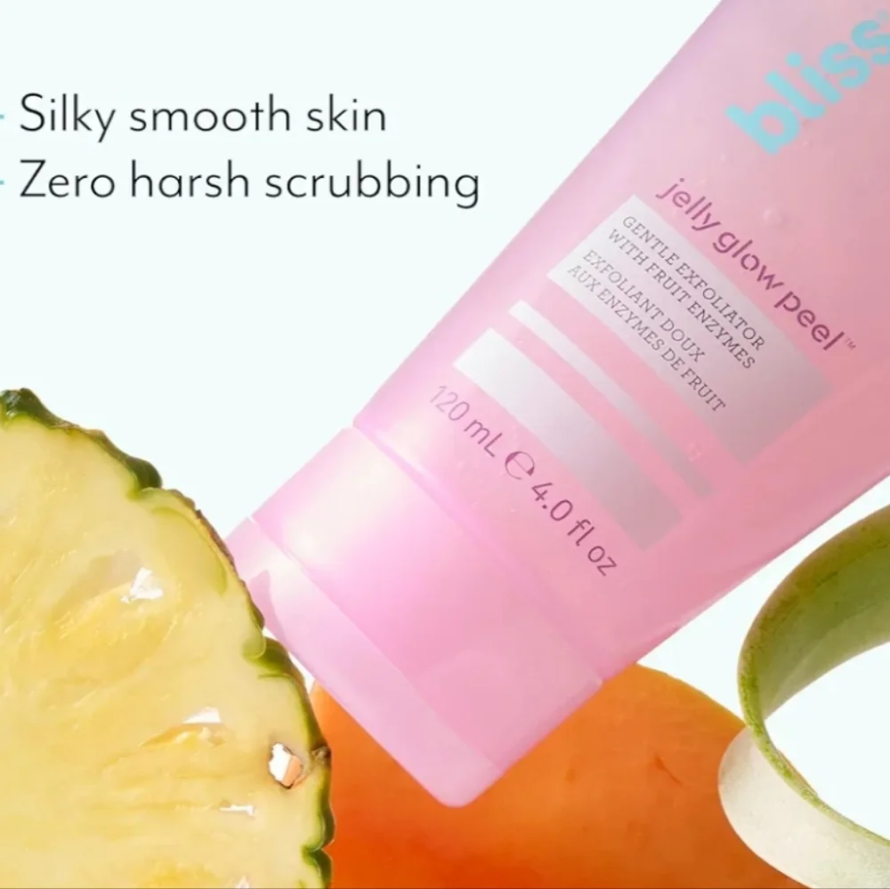 Bliss Jelly Glow Peel Gentle Exfoliator with Fruit Enzymes, 120ml New